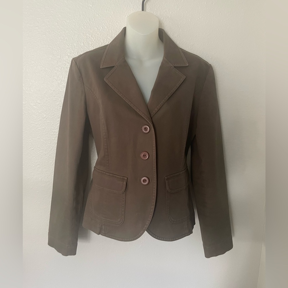 Talbots Dark Chocolate Brown Equestrian Blazer with Button Detail 8 classic